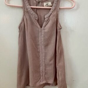 Girls XXS O'Neill Pink Sleeveless Blouse with Mandarin Collar